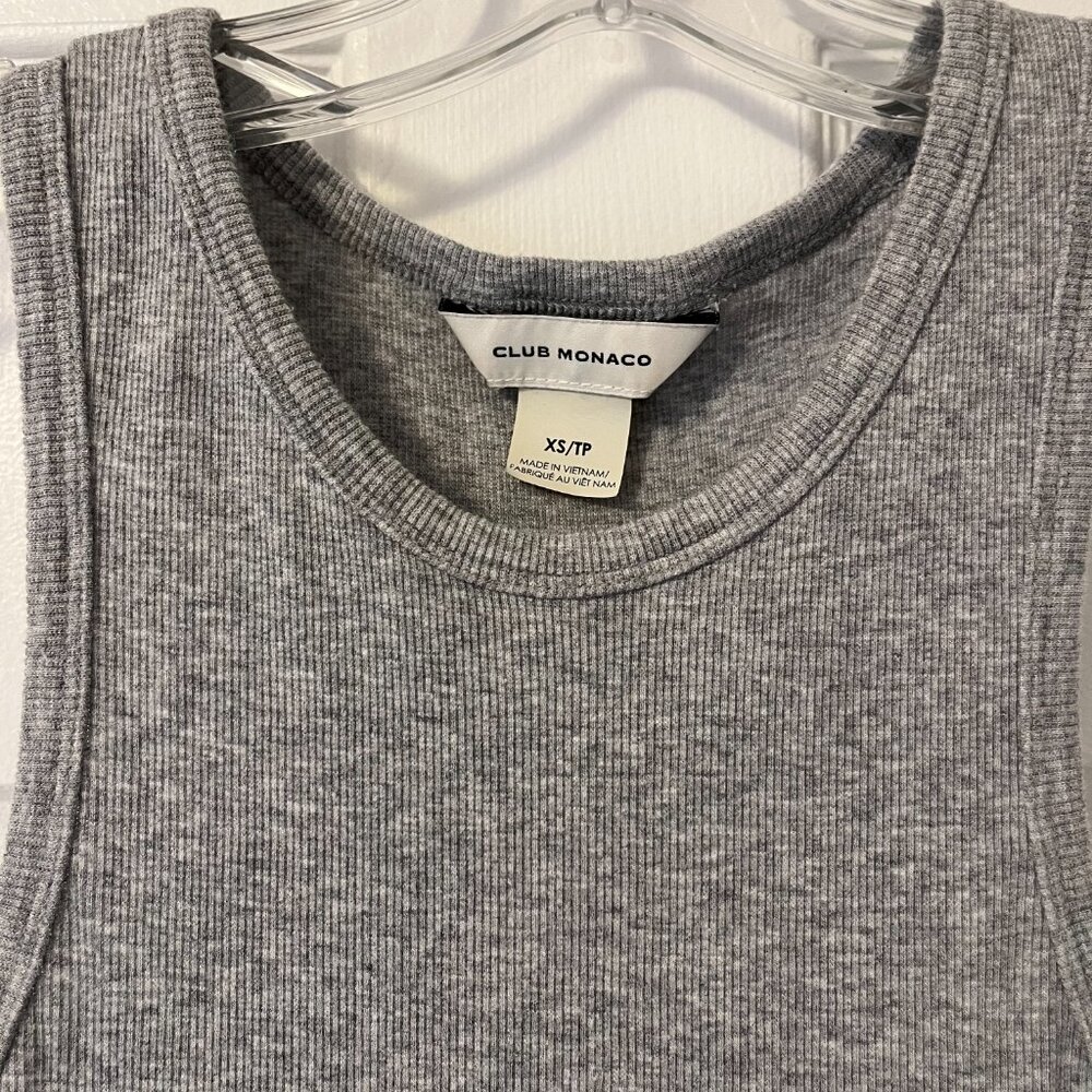 Club Monaco Racerback Ribbed Tank in Gray - Picture 3 of 4